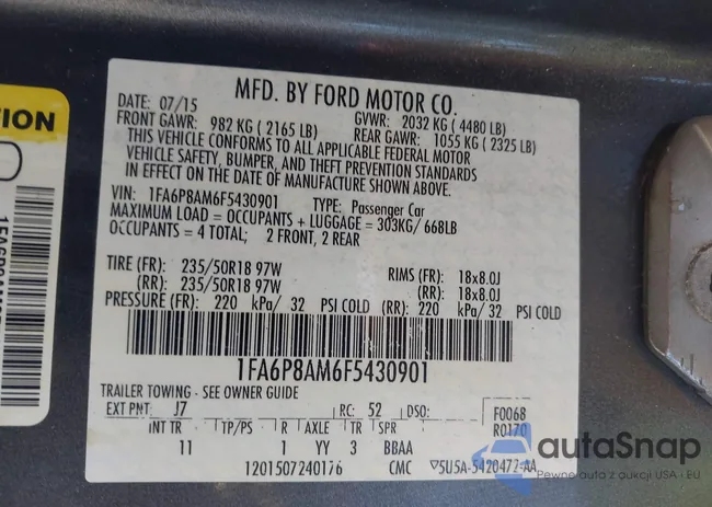 1FA6P8AM6F5430901: 42001629