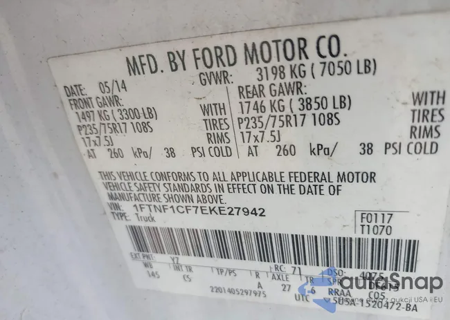 1FTNF1CF7EKE27942: 42002918