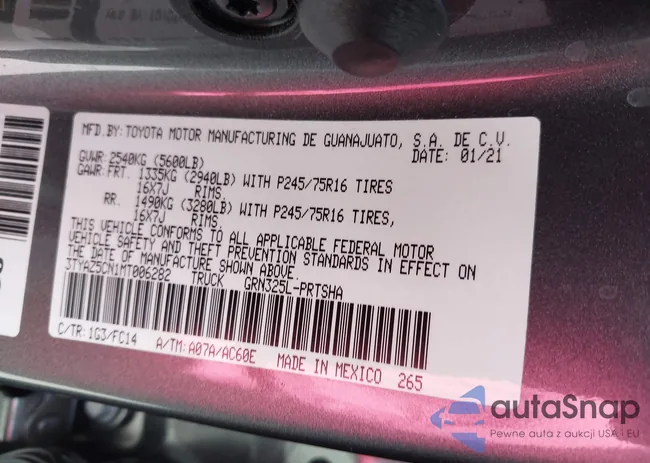 3TYAZ5CN1MT006282: 42002948