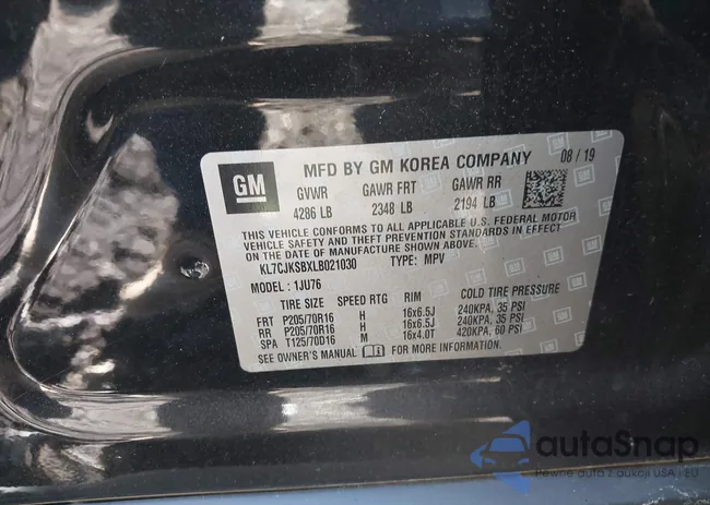 KL7CJKSBXLB021030: 42003379