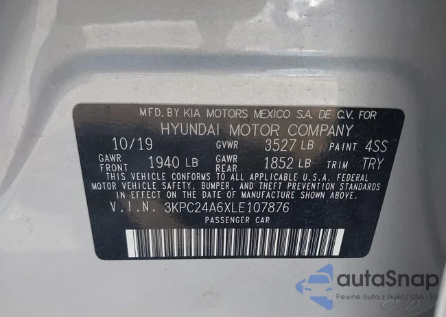 3KPC24A6XLE107876: 42003468