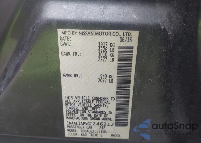 1N4AL3AP5GC246212: 42002508