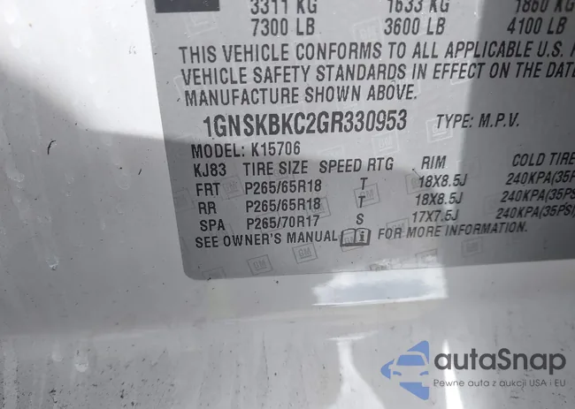 1GNSKBKC2GR330953: 42002848