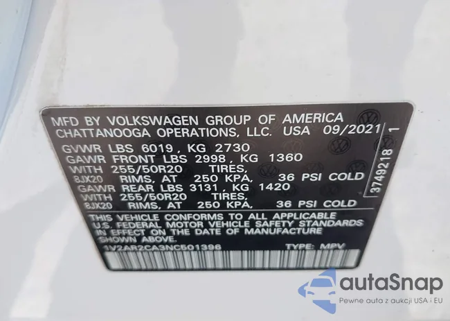 1V2AR2CA3NC501396: 42002865