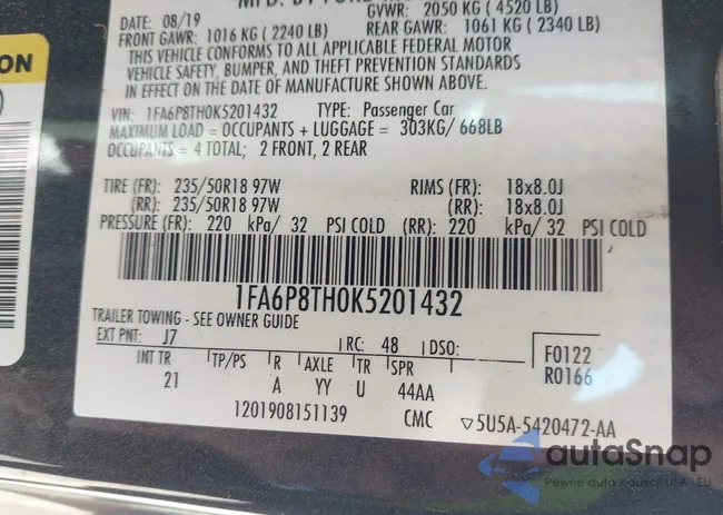 1FA6P8TH0K5201432: 42003897