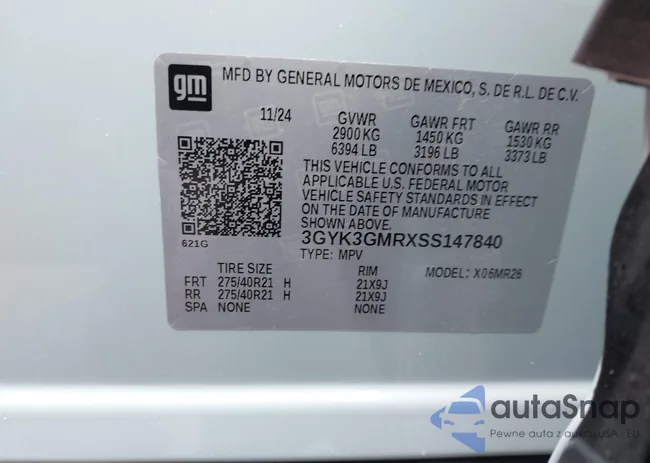 3GYK3GMRXSS147840: 42003699