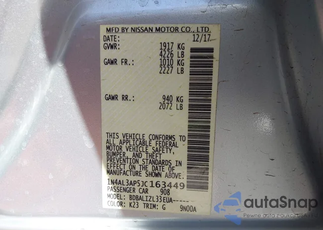 1N4AL3AP5JC163449: 42003751