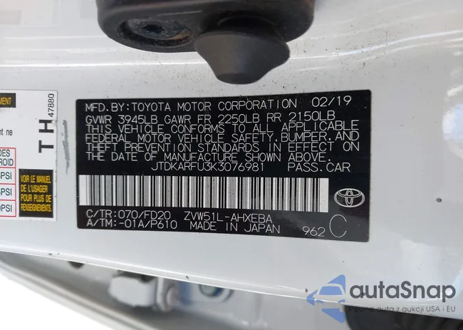 JTDKARFU3K3076981: 42003788