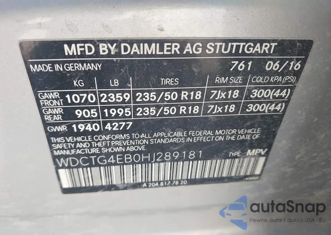 WDCTG4EB0HJ289181: 42003821