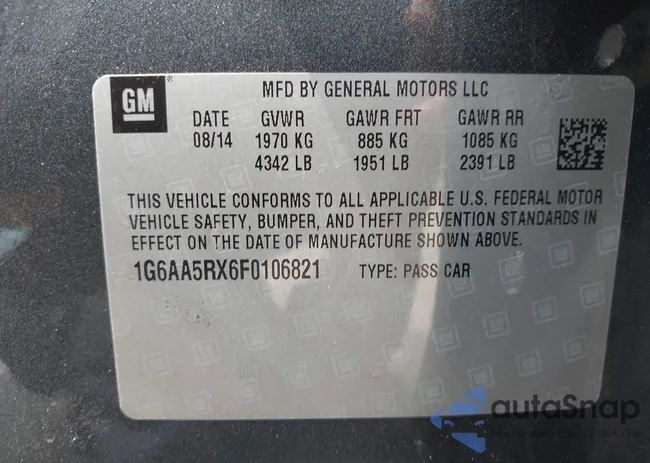 1G6AA5RX6F0106821: 42003853