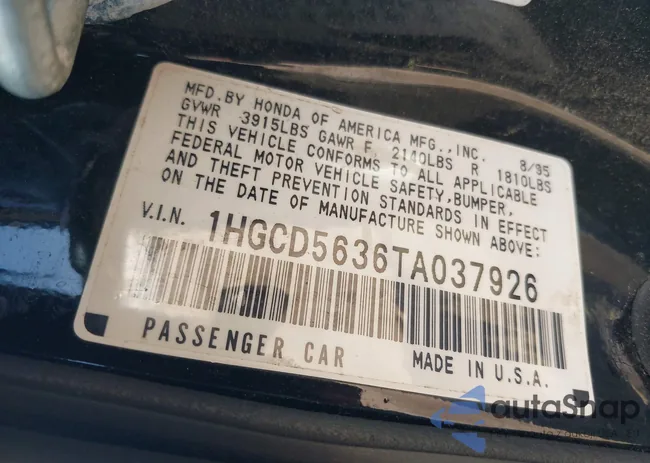 1HGCD5636TA037926: 42005060