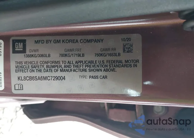 KL8CB6SA6MC729004: 42005078