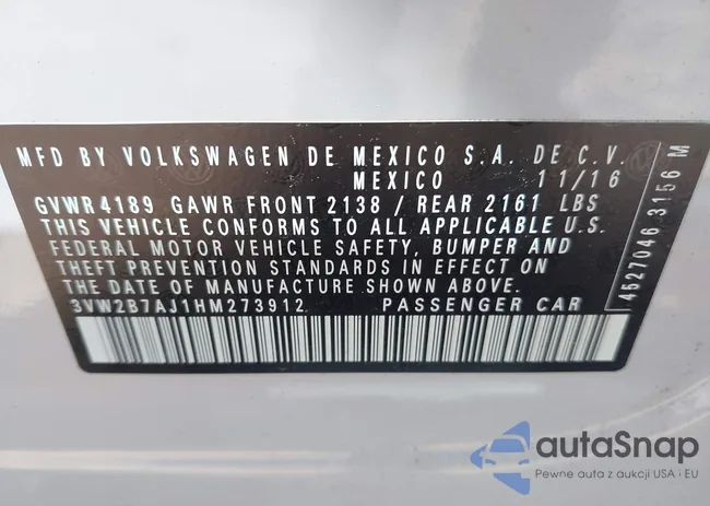 3VW2B7AJ1HM273912: 42005089