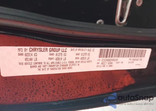 2C3CDXBG6DH502246: 42005260