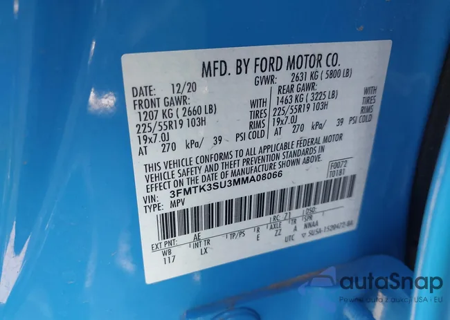 3FMTK3SU3MMA08066: 42004604