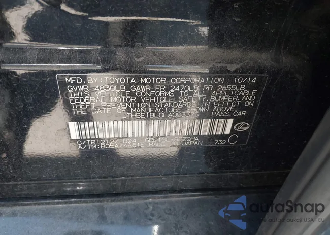 JTHBE1BL0FA003375: 42006153