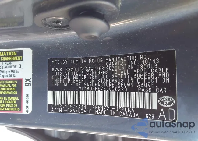 2T1BURHE7EC036380: 42006186