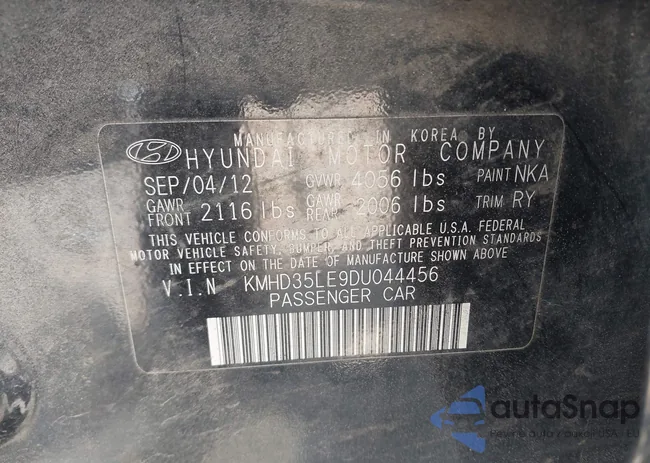 KMHD35LE9DU044456: 42006276