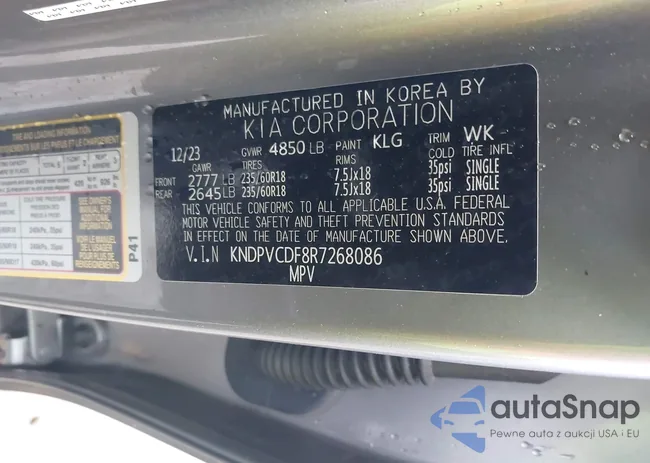 KNDPVCDF8R7268086: 42005777