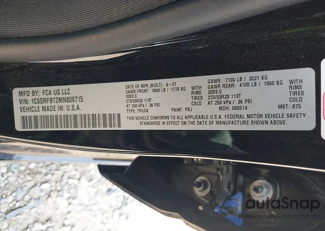 1C6SRFBT2MN808715: 42006914