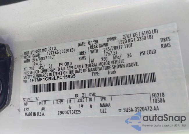 1FTMF1CB8LFC15985: 42007072