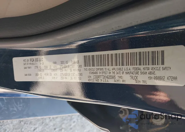 1C6SRFFT2KN625905: 42007135