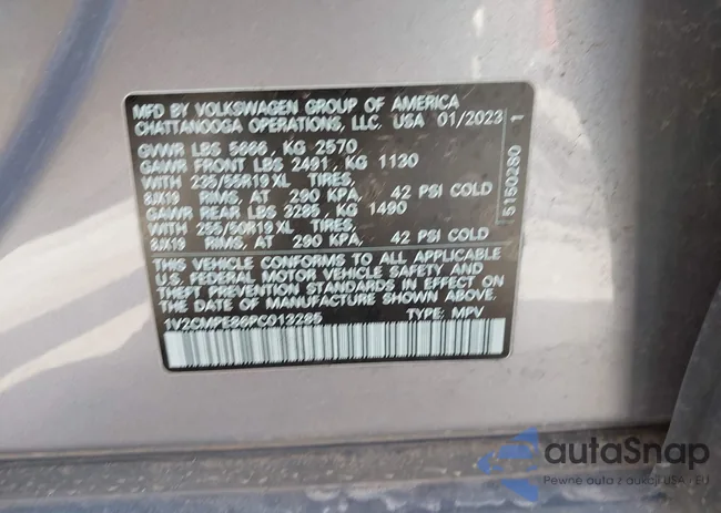 1V2CMPE86PC013285: 42007181