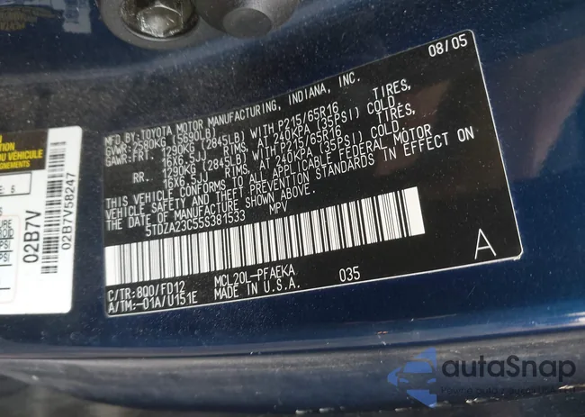 5TDZA23C55S381533: 42007324