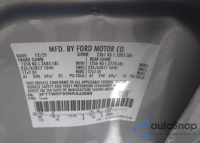 3FTTW8F95NRA22888: 42007355
