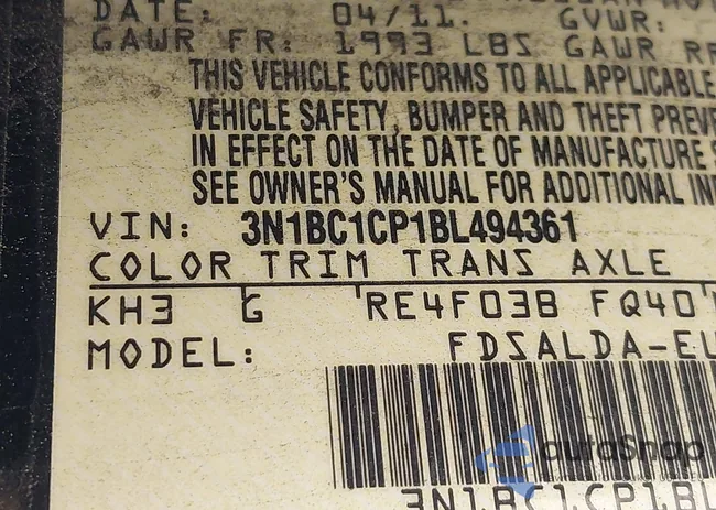 3N1BC1CP1BL494361: 42007469