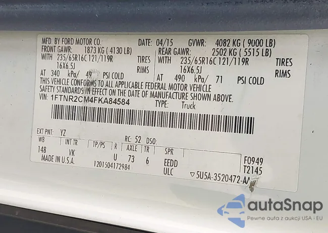 1FTNR2CM4FKA84584: 42008193