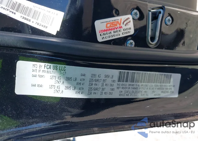 1C4PJLLBXJD510795: 42008343