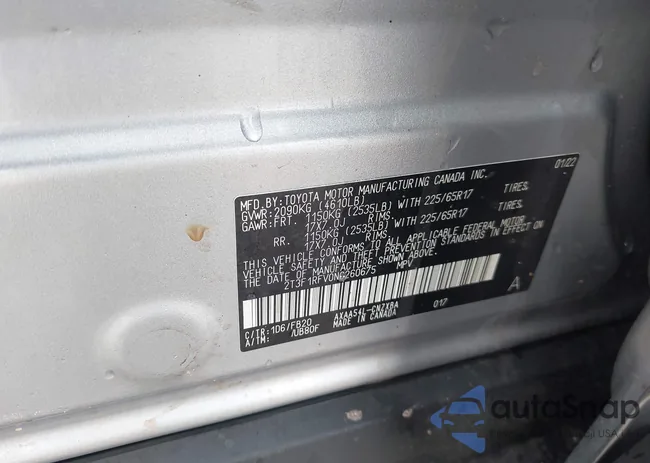 2T3F1RFV0NC260675: 42008347