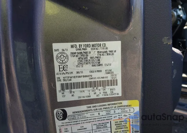 1FTFW1EF0BFB86070: 42008377