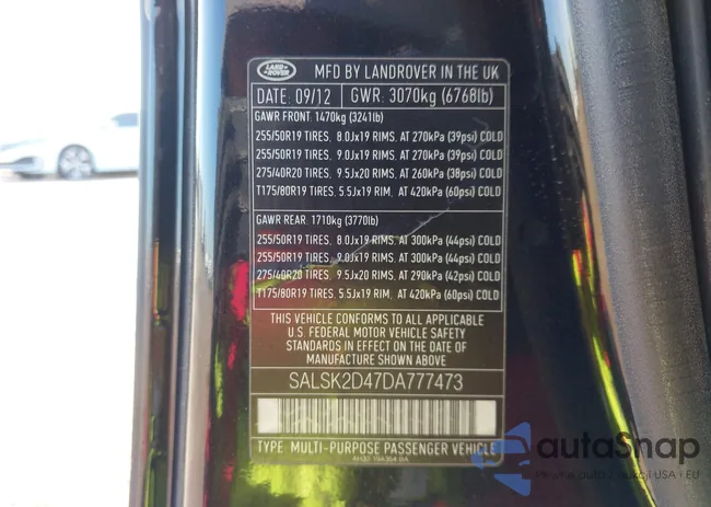 SALSK2D47DA777473: 42009124