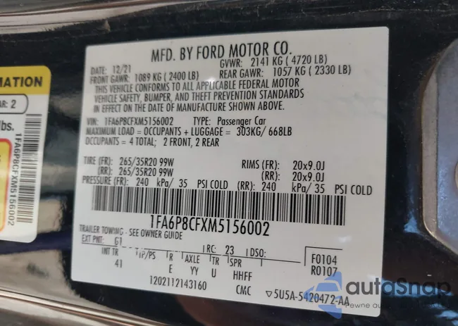 1FA6P8CFXM5156002: 42009222