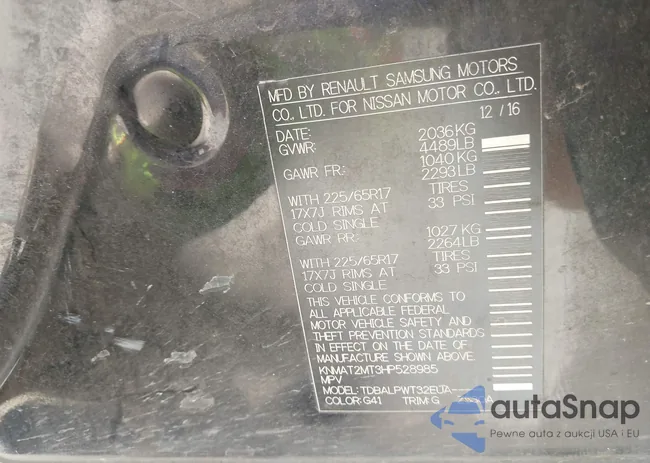 KNMAT2MT3HP528985: 42009342