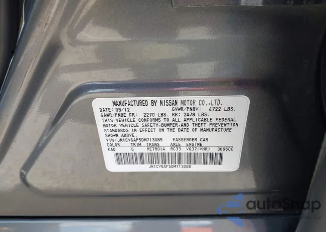 JN1CV6AP5DM713085: 42008857