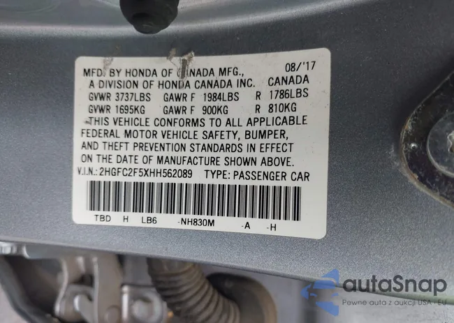 2HGFC2F5XHH562089: 42010207