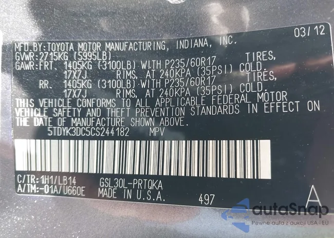 5TDYK3DC5CS244182: 42010398