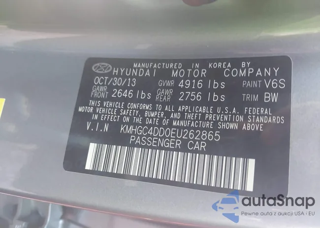 KMHGC4DD0EU262865: 42009496