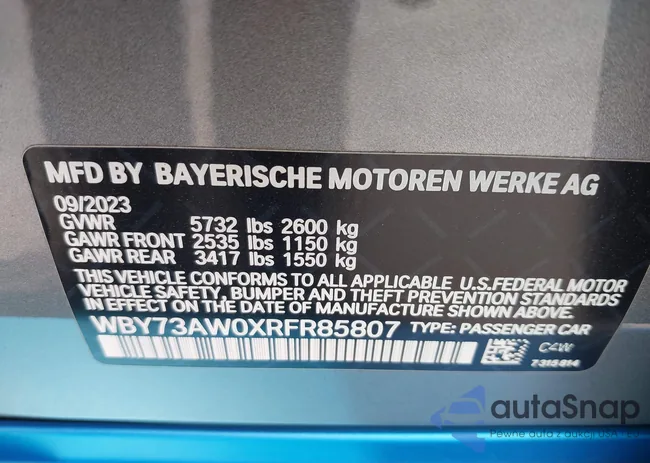 WBY73AW0XRFR85807: 42009581