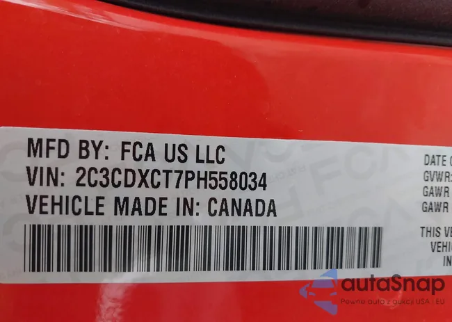 2C3CDXCT7PH558034: 42011091