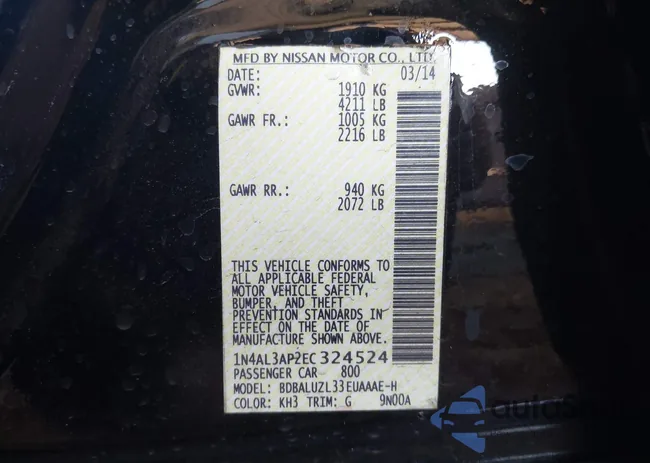 1N4AL3AP2EC324524: 42010647