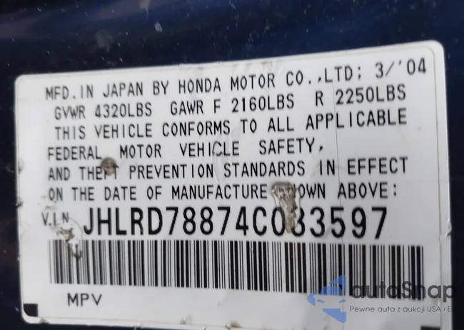 JHLRD78874C033597: 42010663