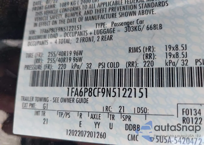 1FA6P8CF9N5122151: 42011876