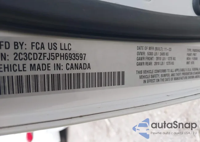 2C3CDZFJ5PH693597: 42011999