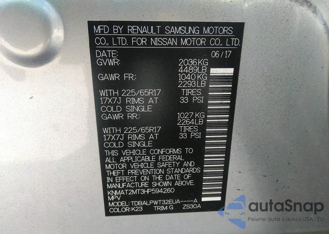 KNMAT2MT3HP594260: 42011515