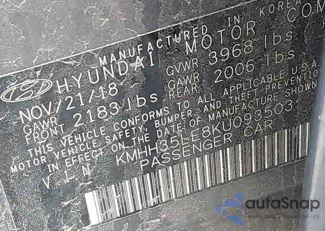 KMHH35LE8KU093503: 42011521