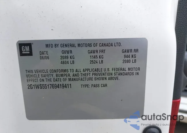 2G1WS551769419411: 42013349